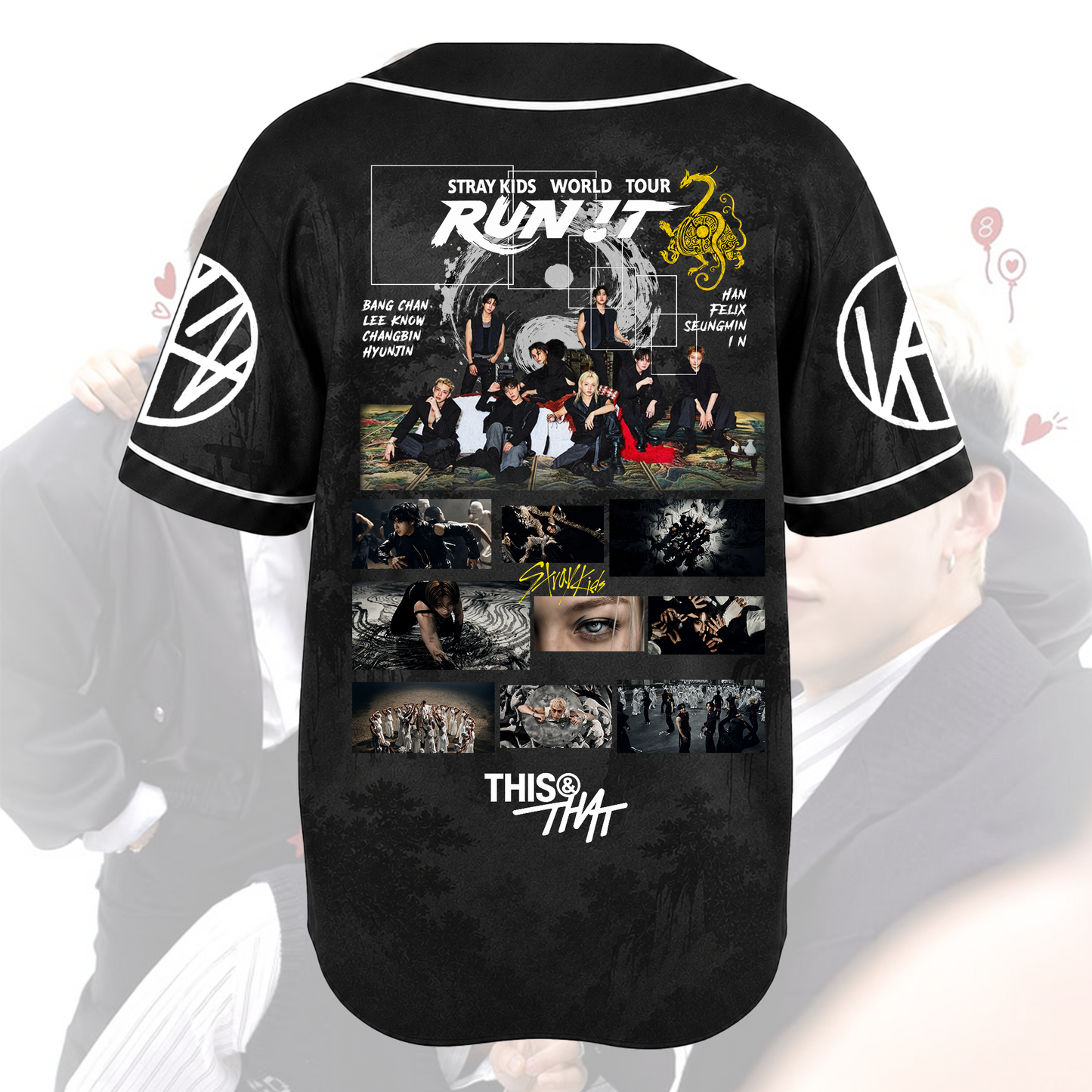 Historic Stray kids Run It World Tour This That Album Baseball Jersey Gift For Fans