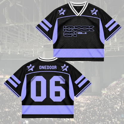 Fierce Knock On Onedoor Club All Members Cyber Grunge Mixed Mesh Jersey For Onedoor