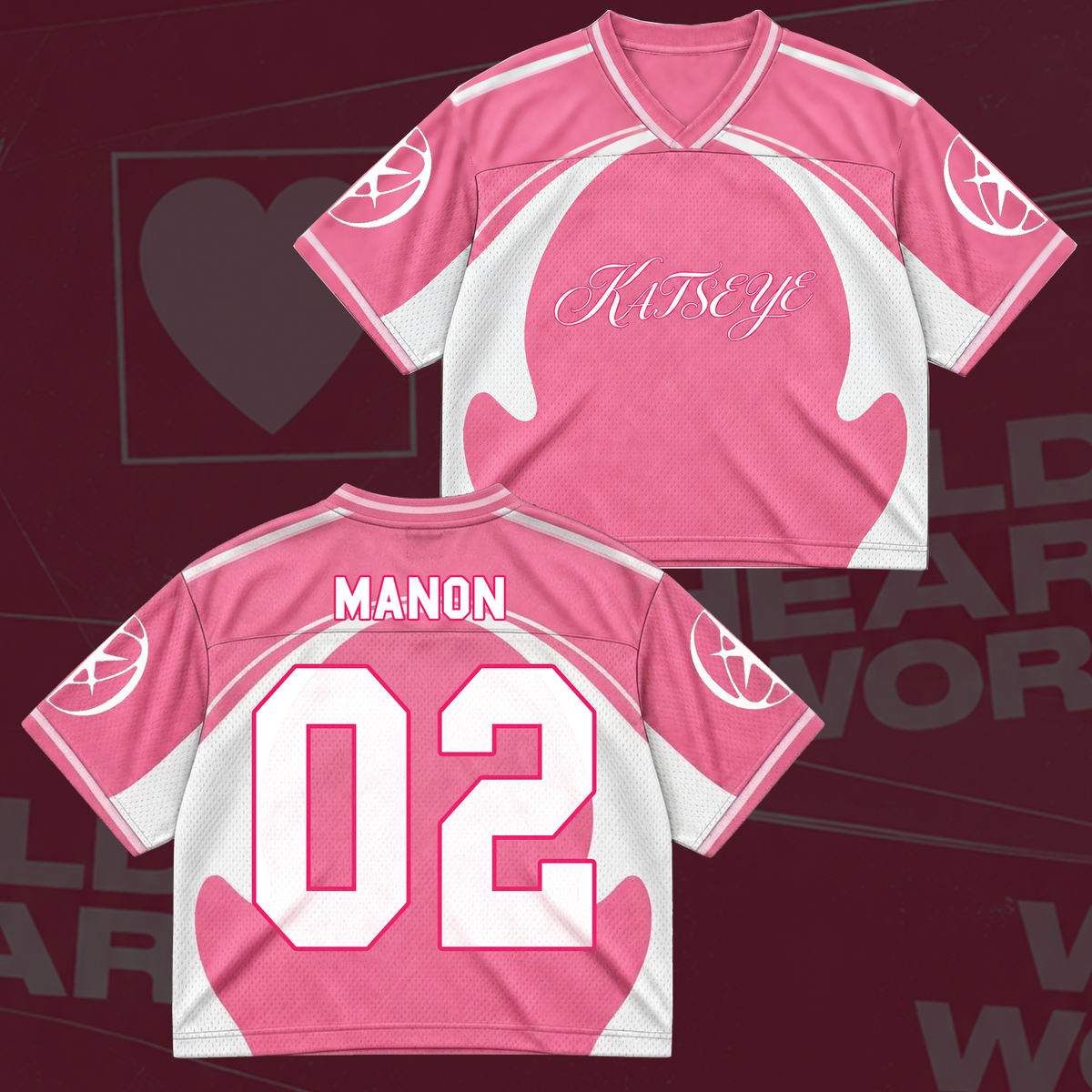 Katseye Pastel Pink The Wildworld Tour Mixed Mesh Jersey Fanmerch