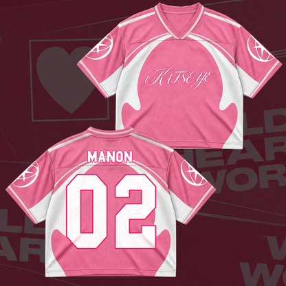 Katseye Pastel Pink The Wildworld Tour Mixed Mesh Jersey Fanmerch