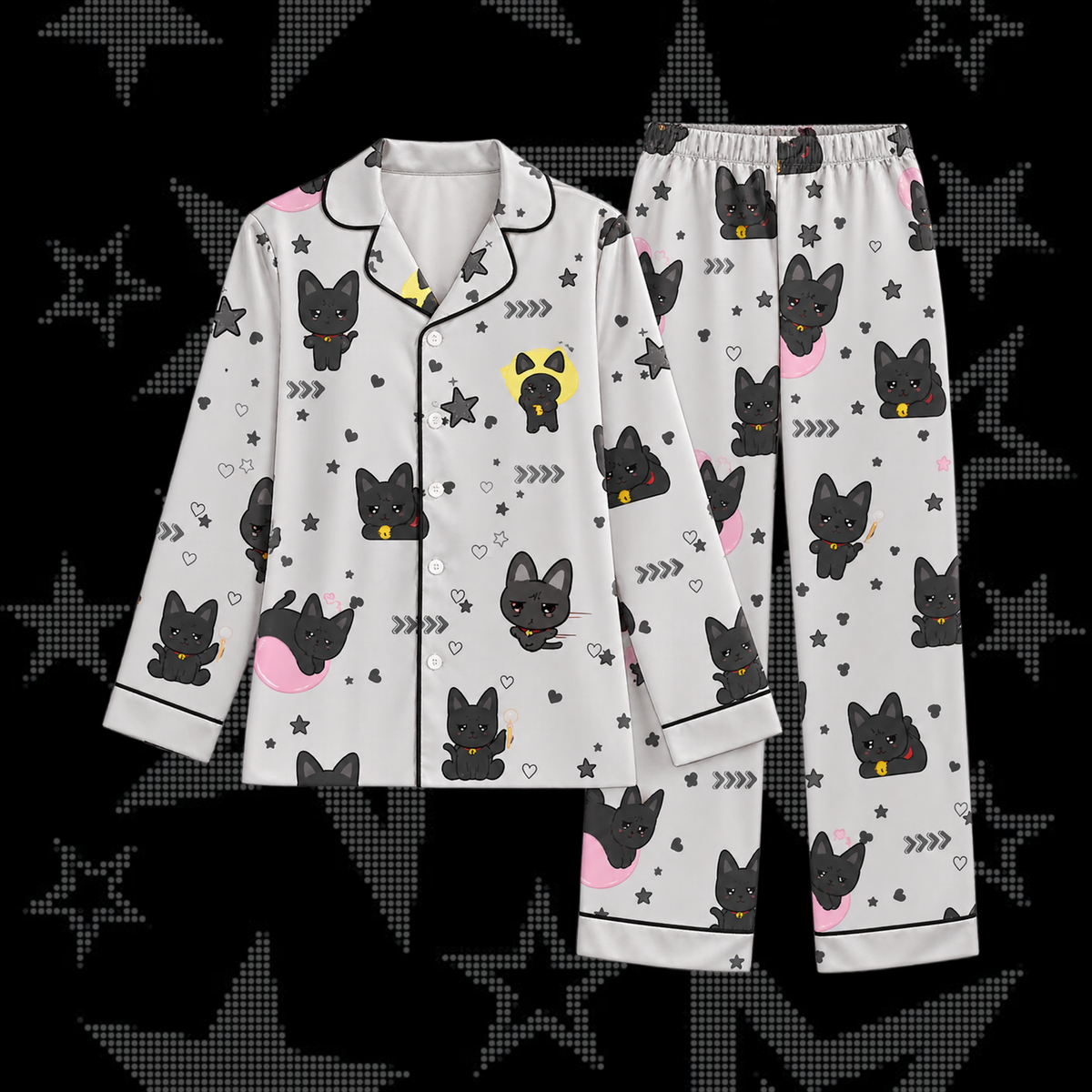 Lovely ATEEZ Club San Byeolmon Mascot Pastel Coquette Short Pajama Set For Atiny