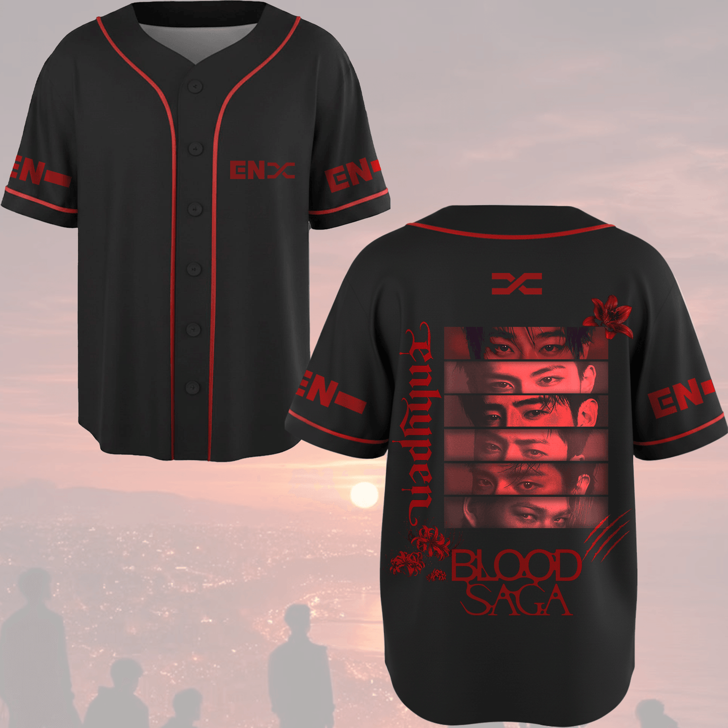 Crimson Portal Eye Enhypen Blood Saga World Tour Baseball Jersey