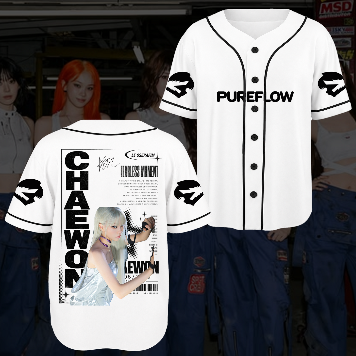 Chronicles LE SSERAFIM Pureflow World Tour Baseball Jersey Fan Edition