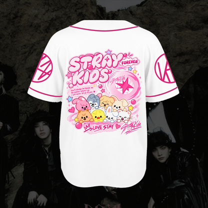 Charming Skzoo Stray Kids Forever Cute Cartoon Mascot Baseball Jersey Gift for Fans