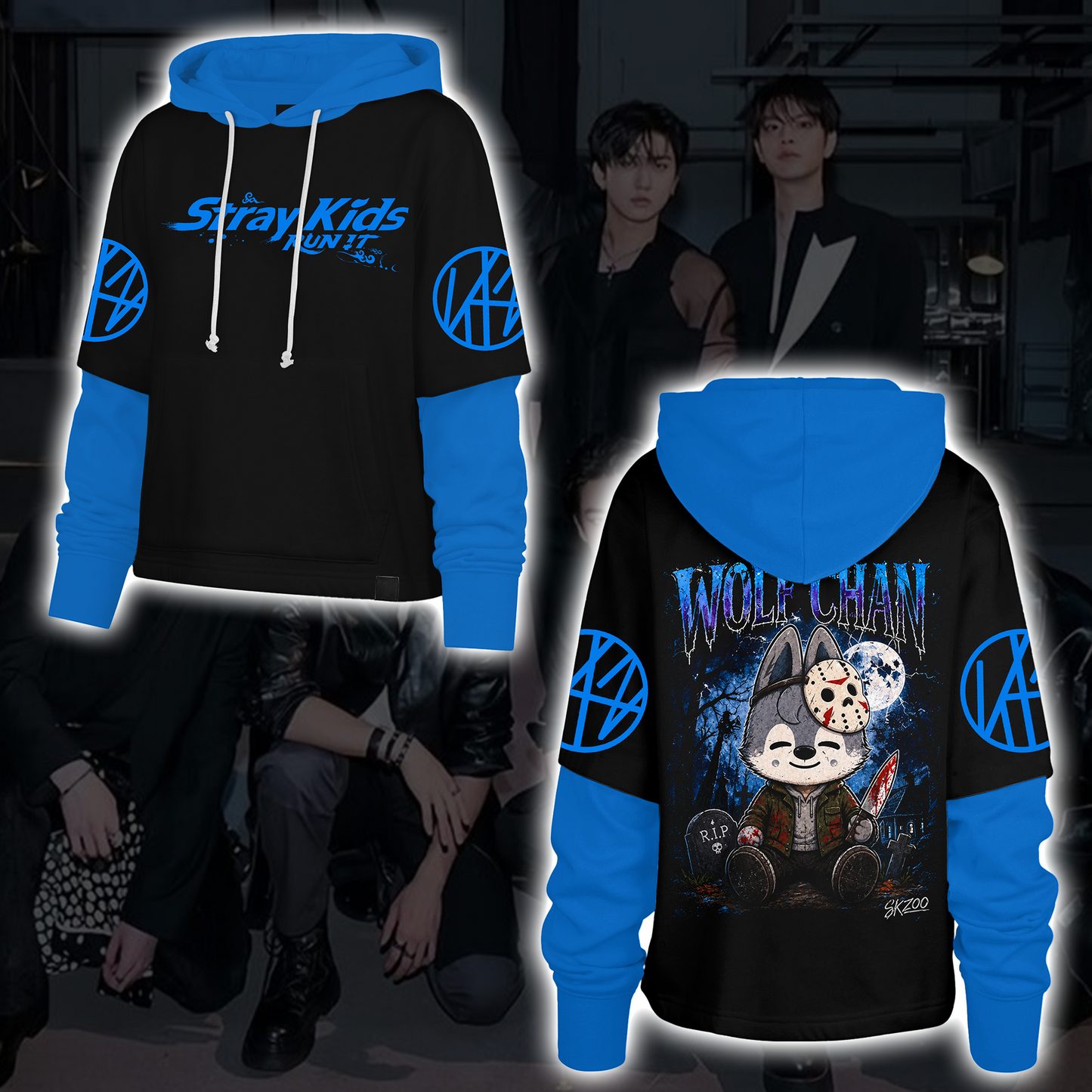 Spooky Stray Kids Wolf Chan Shortstop Hoodie Halloween Gift for Fans