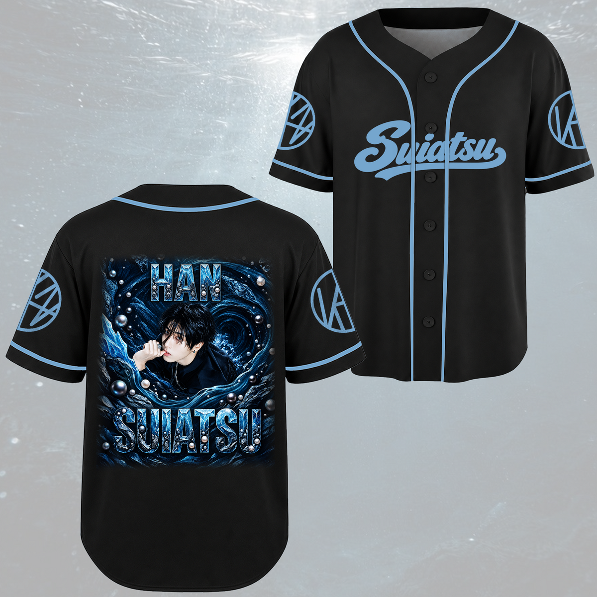 Vivid Suiatsu S.T.R.A.Y.K.I.D.S. Deep Ocean Baseball Jersey For Stay