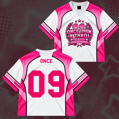 Charming TWICE Once Upon A Thr11l 11th Anniversary Pink Coquette Mix Mesh Jersey For Once