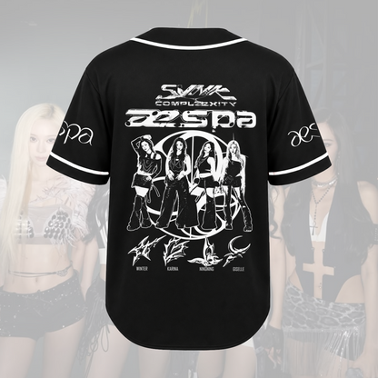 Perfect aespa SYNK COMPLEXITY Black Tour Baseball Jersey Gift for Fan