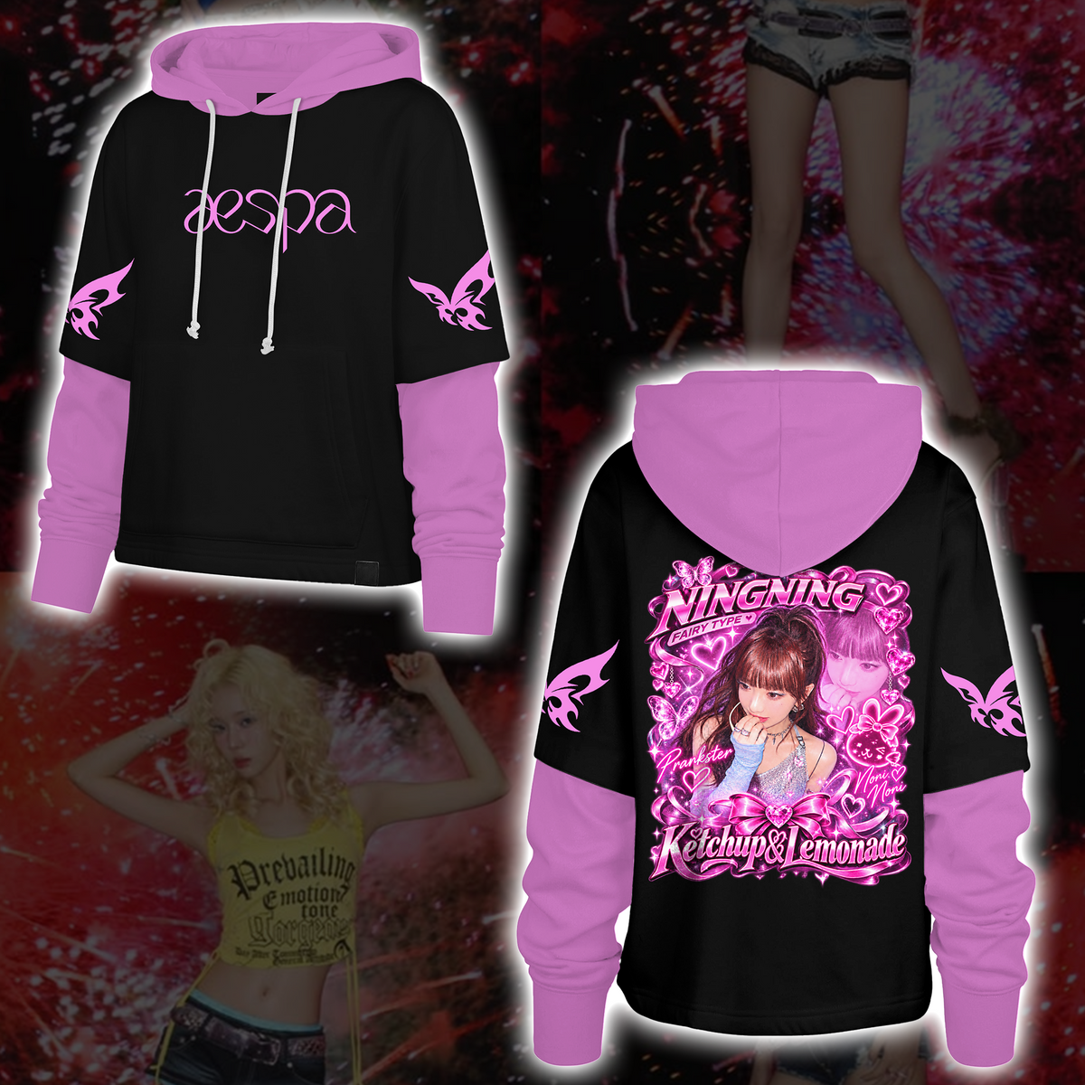 Aespa SYNK Complexity Tour Fairy Style Shortstop Hoodie Gift For Fans
