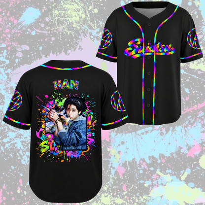 Stray Kids Run It World Tour Baseball-Trikot Edgy Streetwear Geschenk für Fans