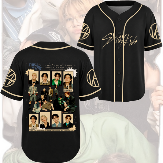 Stray Kids Concert Baseball Jersey THIS & THAT Album Tracklist Outfit Gift For Fans