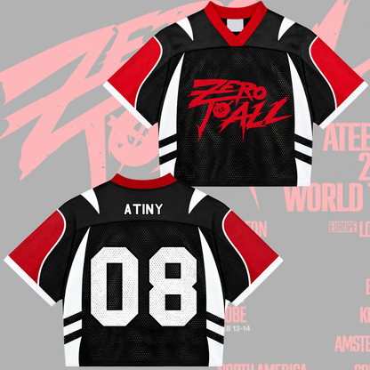 Savage ATEEZ Zero To All World Tour Mixed Mesh Jersey For Atiny