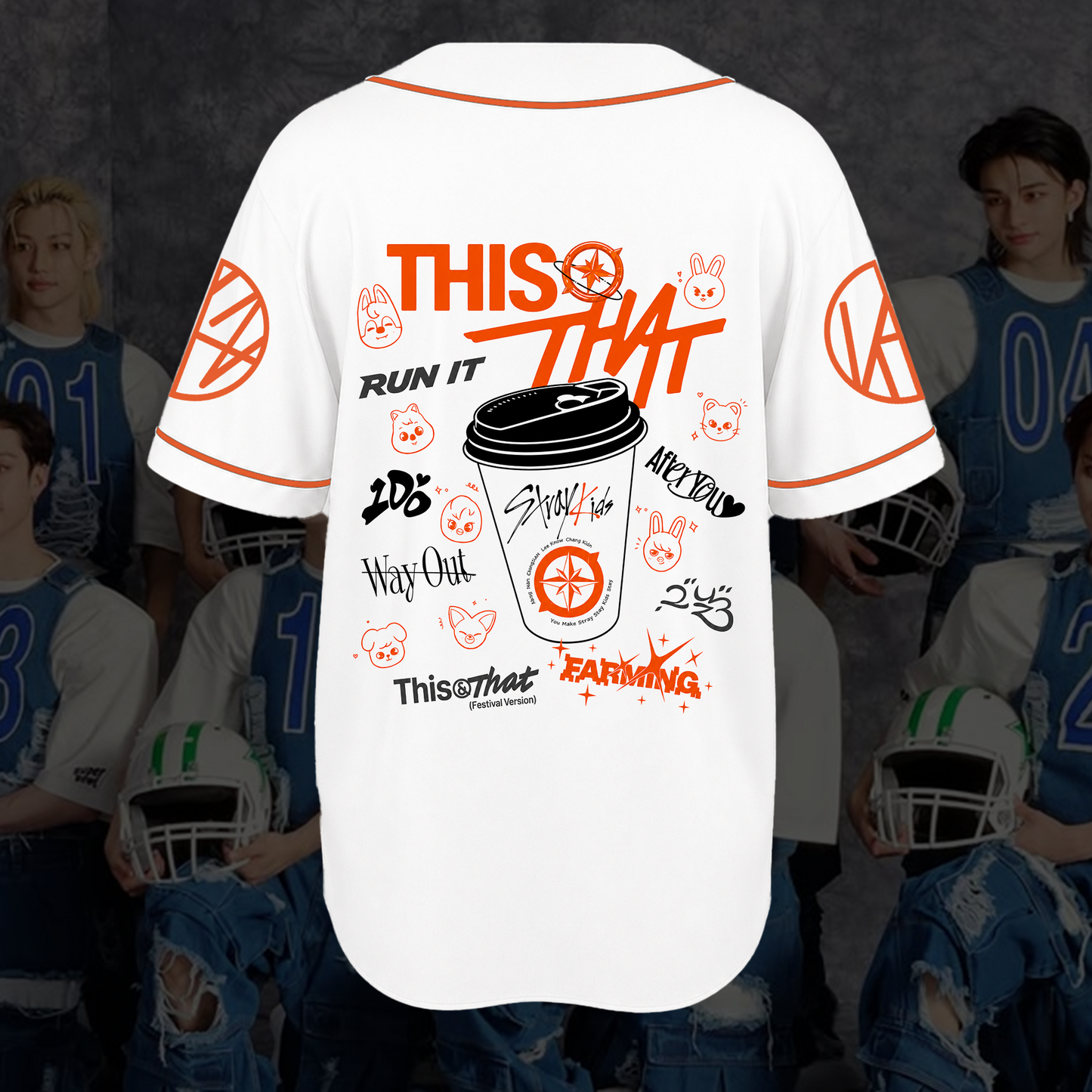 Stray Kids Skzoo Doodle Jersey THIS AND THAT Album Fan Outfit