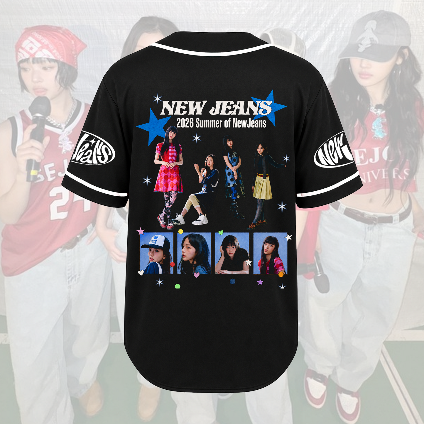 Vintage NewJeans Summer 2026 Baseball Jersey Retro Fan Merch