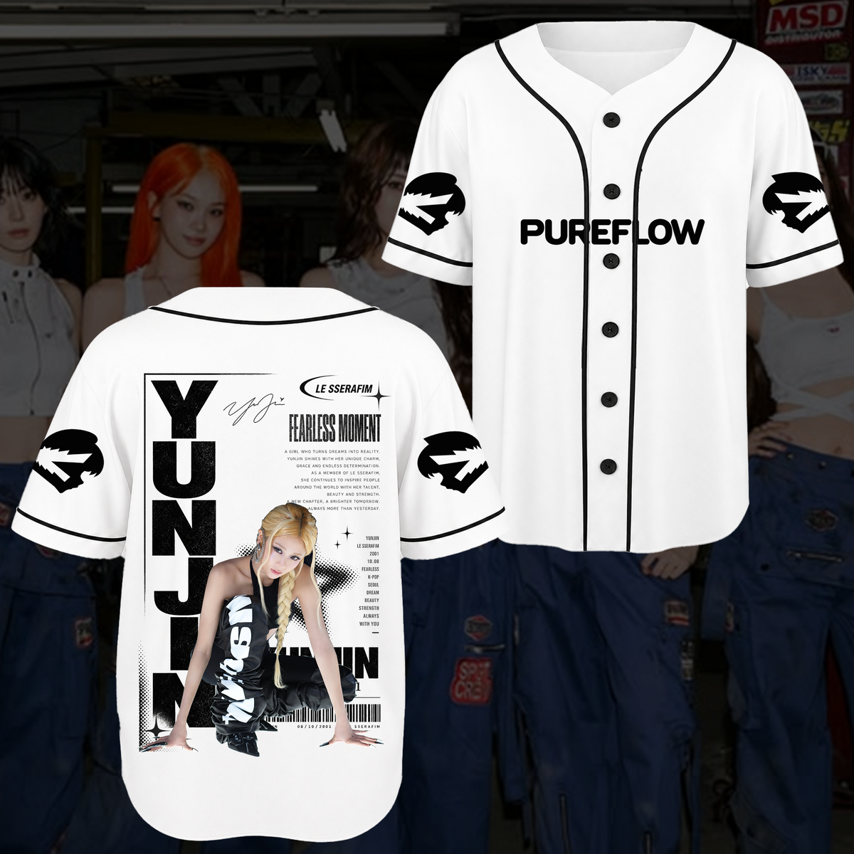 Chronicles LE SSERAFIM Pureflow World Tour Baseball Jersey Fan Edition