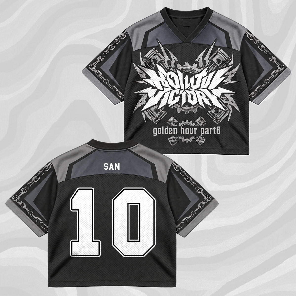 ATEEZ Golden Hour Part 6 Tour Mixed Mesh Jersey Hollow Victory For ATINY Fans
