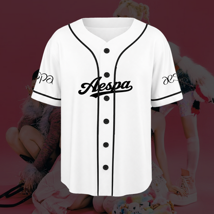 Futuristic Aespa Baseball Jersey Retro K-Pop Apparel Gift For My