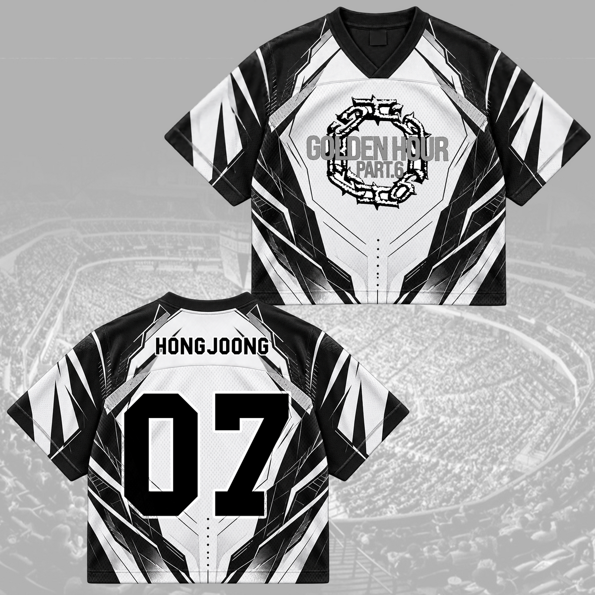 Fierce Golden Hour Part 6 ATEEZ Futuristic Mix Mesh Jersey For Atiny