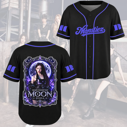 Mystical Choom Tour Babymonster Moon Gothic Baseball Jersey For Monstiez