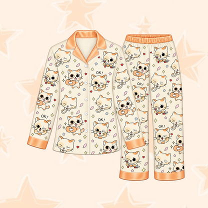 Charming BOYNEXTDOOR Club Sungho Catbbi Mascot Pastel Doodle Pajama Set For Onedoor