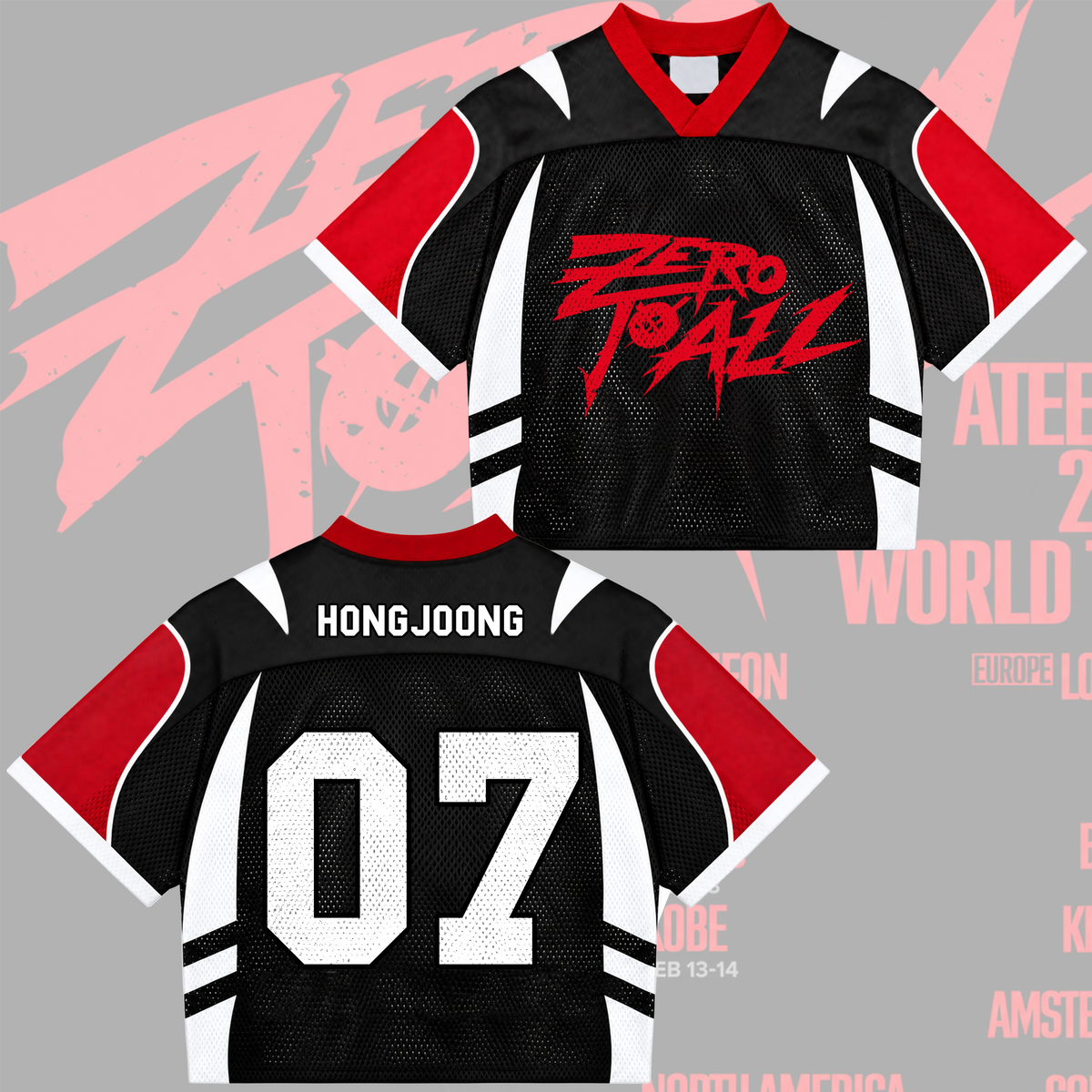 Savage ATEEZ Zero To All World Tour Mixed Mesh Jersey For Atiny