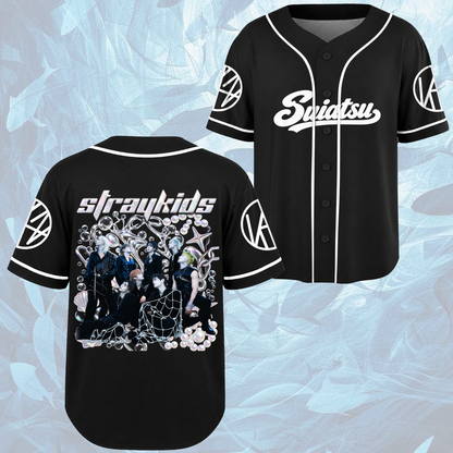Savage Suiatsu Stray Kids Club All Members Deep Ocean Monochrome Baseball Jersey For Stay
