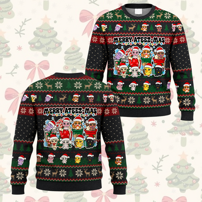 ATEEZ Christmas Ugly Sweater Merry Ateez-Mas Sweatshirt Gift For Fans