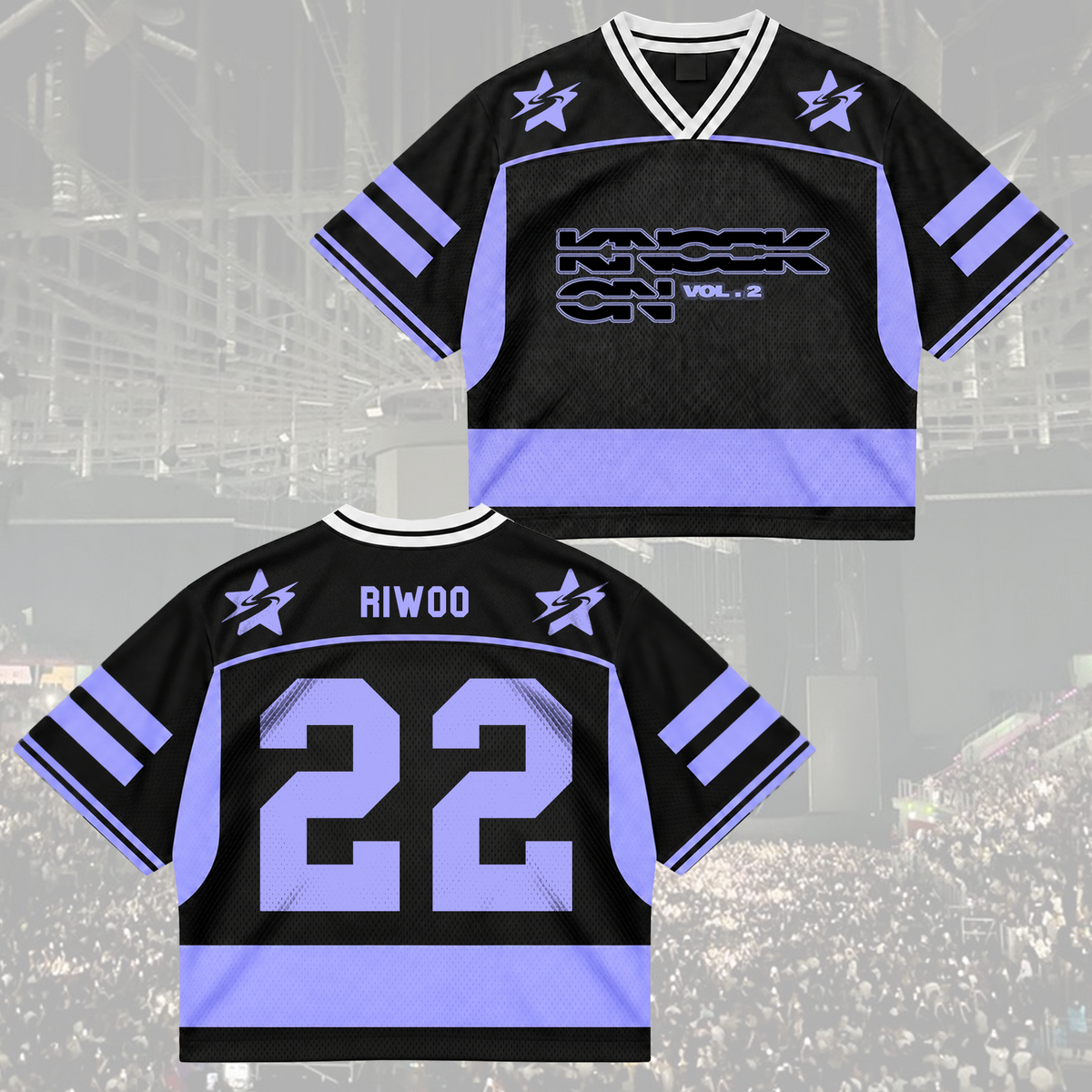 Fierce Knock On Onedoor Club All Members Cyber Grunge Mixed Mesh Jersey For Onedoor