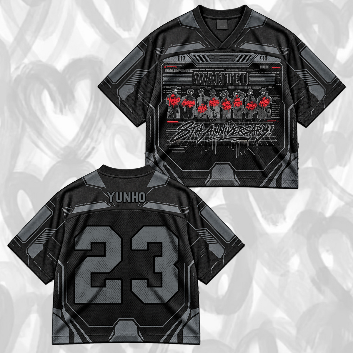 ATEEZ Golden Hour 8th Anniversary Streetwear Wanted Mixed Mesh Jersey Gift For Fans