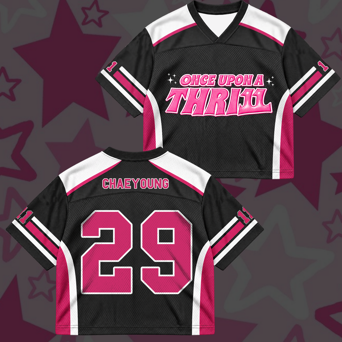 Vibrant TWICE Once Upon A Thr11l 11th Anniversary Cyber Grunge Mix Mesh Jersey For Once