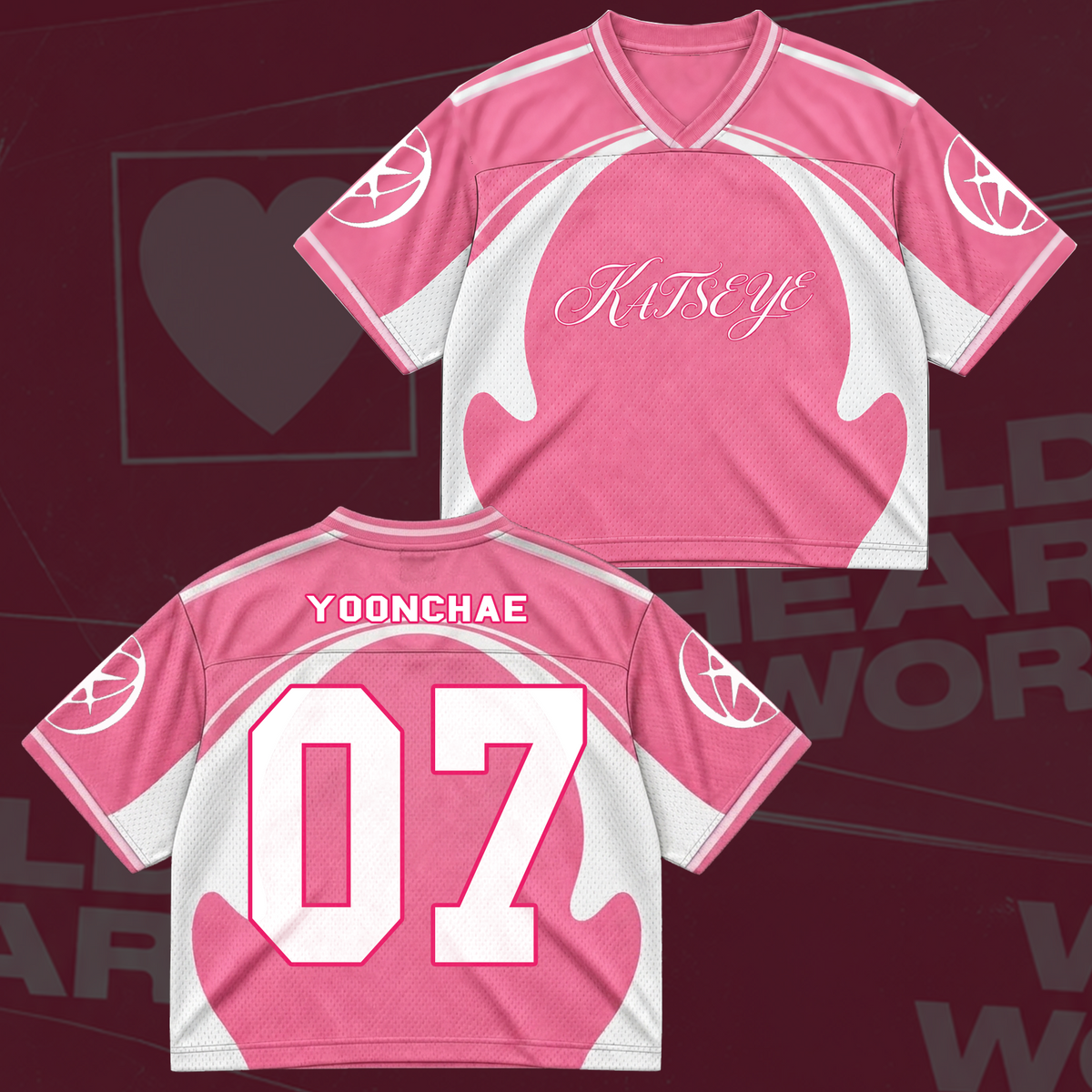 Katseye Pastel Pink The Wildworld Tour Mixed Mesh Jersey Fanmerch