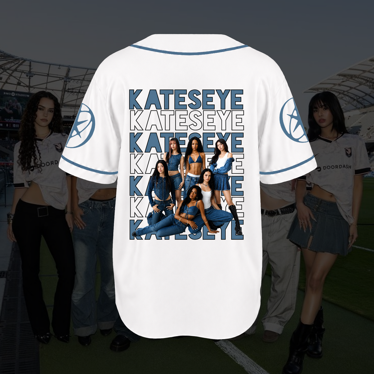 KATSEYE  The Wild World Tour Baseball Jersey Denim Aesthetic Merch Gift For Fans