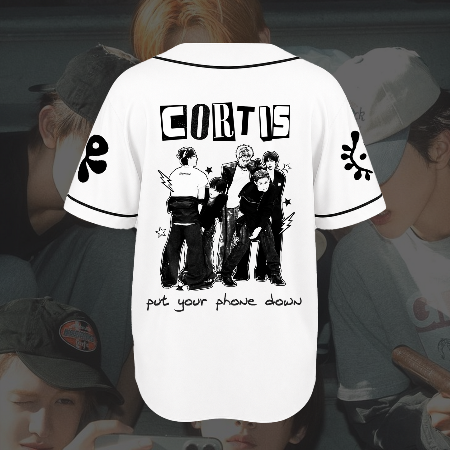CORTIS  Put Your Phone Down Baseball Jersey Y2K Doodle Merch Fan Edition