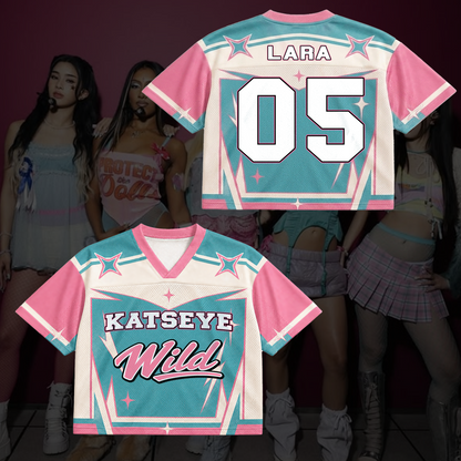 Pastel KATSEYE The Wildworld Tour Mixed Mesh Jersey Cool Gift for Fans