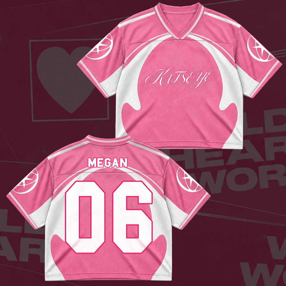 Katseye Pastel Pink The Wildworld Tour Mixed Mesh Jersey Fanmerch