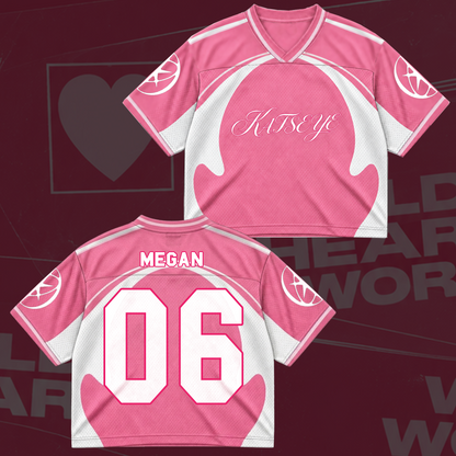 Katseye Pastel Pink The Wildworld Tour Mixed Mesh Jersey Fanmerch