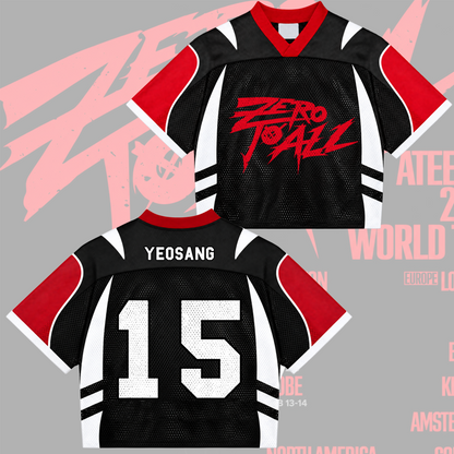 Savage ATEEZ Zero To All World Tour Mixed Mesh Jersey For Atiny