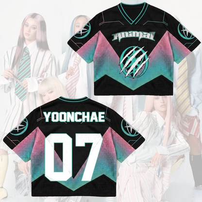 KATSEYE Animal Pastel Mixed Mesh Jersey Modern Gift For Fans