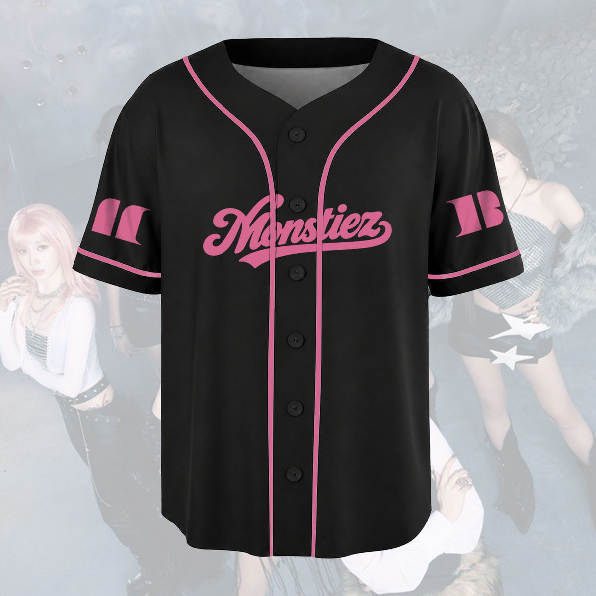 Dramatic The Choom World Tour Babymonster Pink Pop Baseball Jersey For Monstiez
