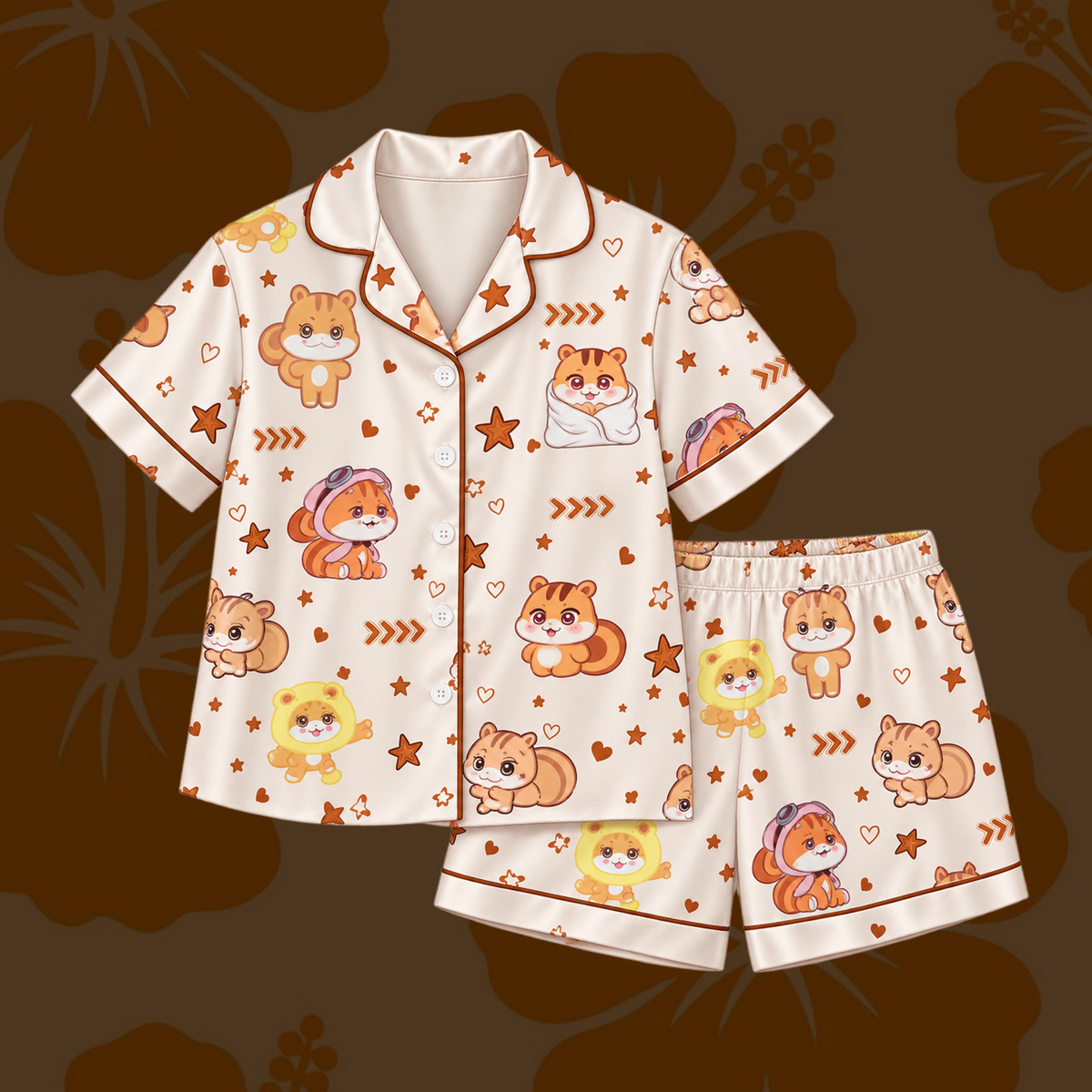 Adorable ATEEZ Club Hongjoong JJOONGrami Mascot Pastel Coquette Pajama Set For Atiny