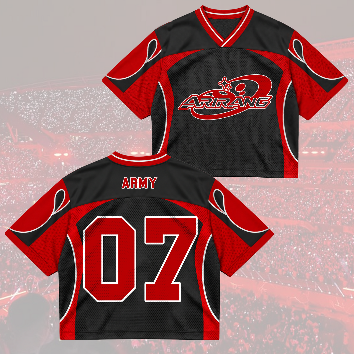 Dramatic Arirang Army Club All Members Cyber Grunge Mixed Mesh Jersey For Fans