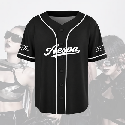 Aespa Synk Complexity Tour Vaporwave  Baseball Jersey Gift For Fans