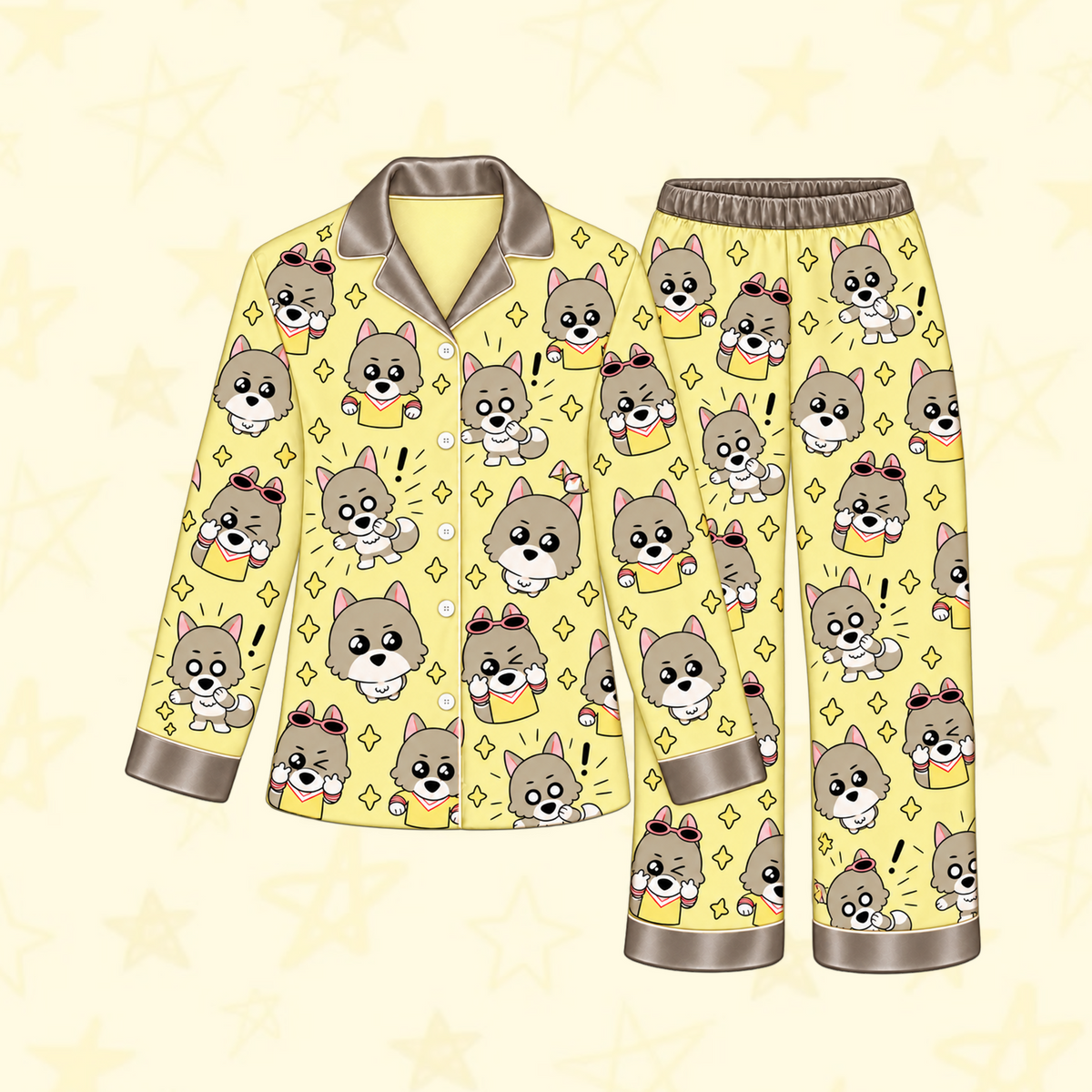 Cute BOYNEXTDOOR Club Jaehyun Myngmyng Mascot Pastel Doodle Pajama Set For Onedoor
