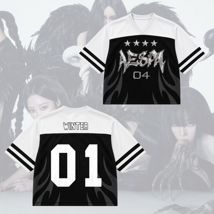 Monochromatic Aespa Synk Complexity Tour Mixed Mesh Jersey Fan Edition
