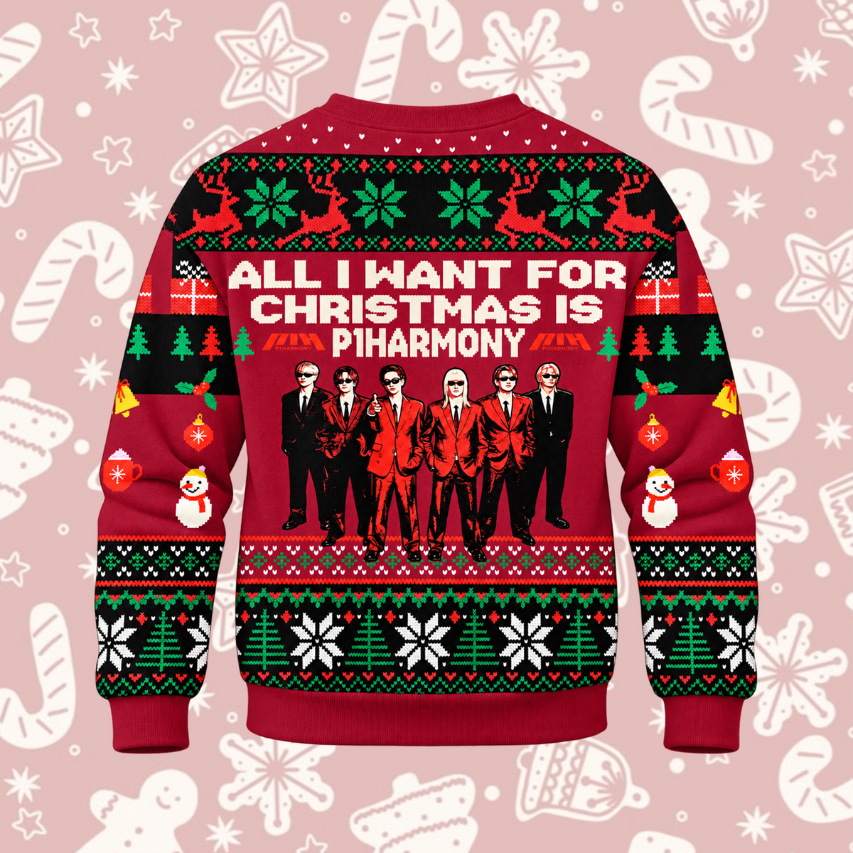 Merry P1Harmony All I Want For Christmas Is You Holly Jolly Ugly Christmas Sweater For P1ece