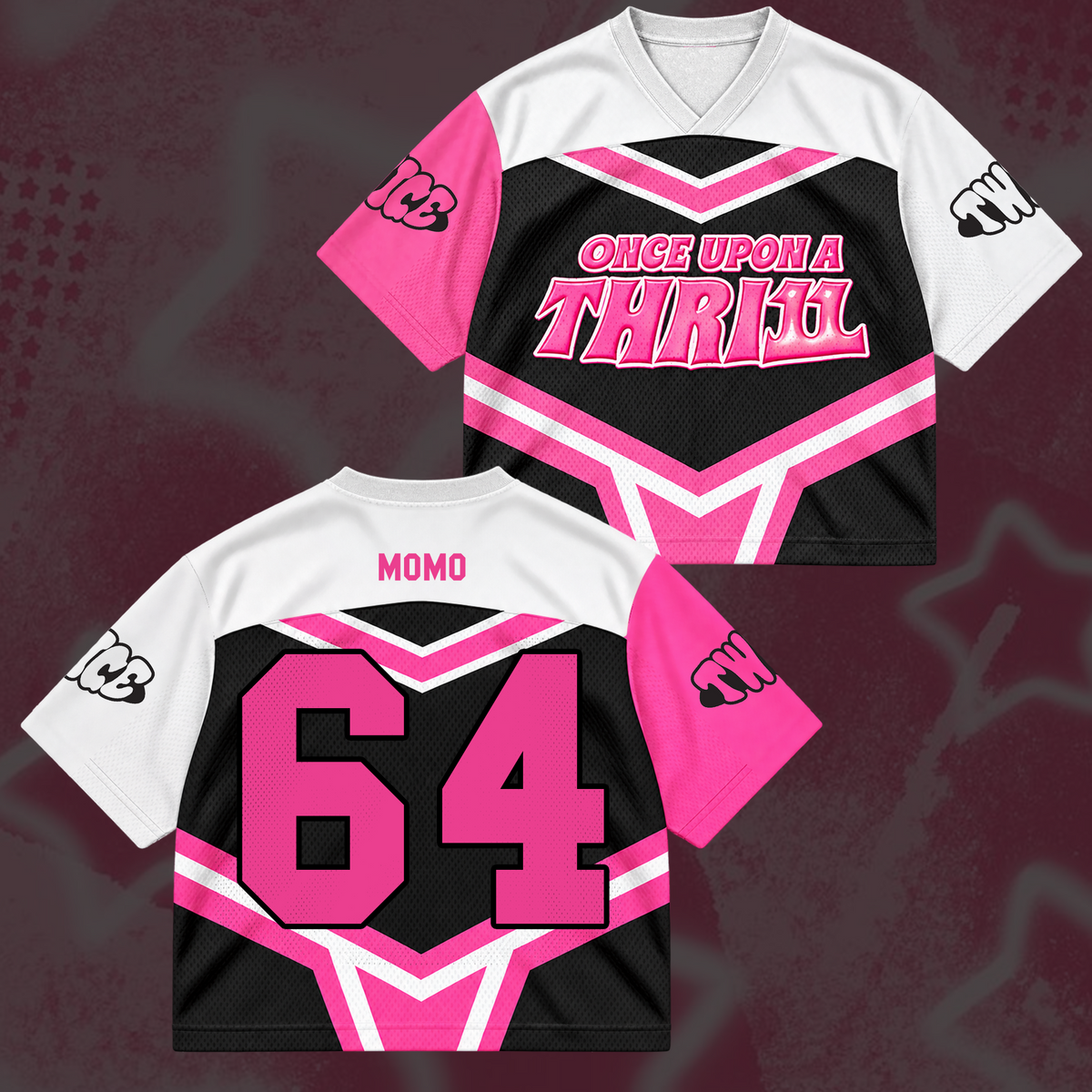 Sweet TWICE Once Upon A Thr11l 11th Anniversary Cheerleader Mix Mesh Jersey For Once