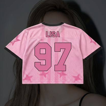 Style Lisa 97 Pink Mesh Jersey Viva Allisa Mixed Mesh Jersey Gift For Fans