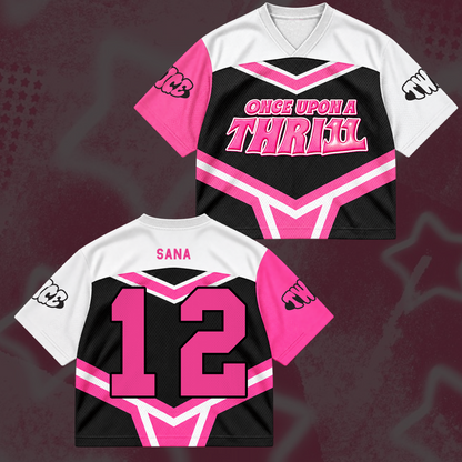 Sweet TWICE Once Upon A Thr11l 11th Anniversary Cheerleader Mix Mesh Jersey For Once