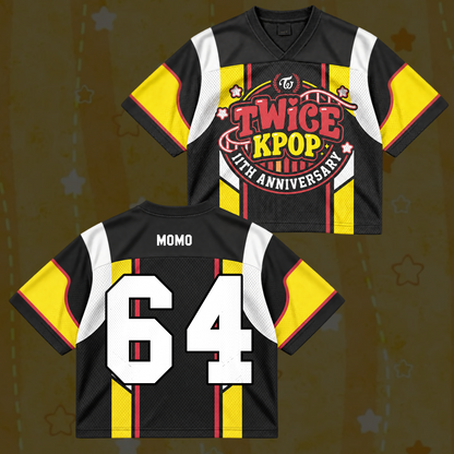 Bold TWICE KPOP 11th Anniversary Retro Sporty Mix Mesh Jersey For Once
