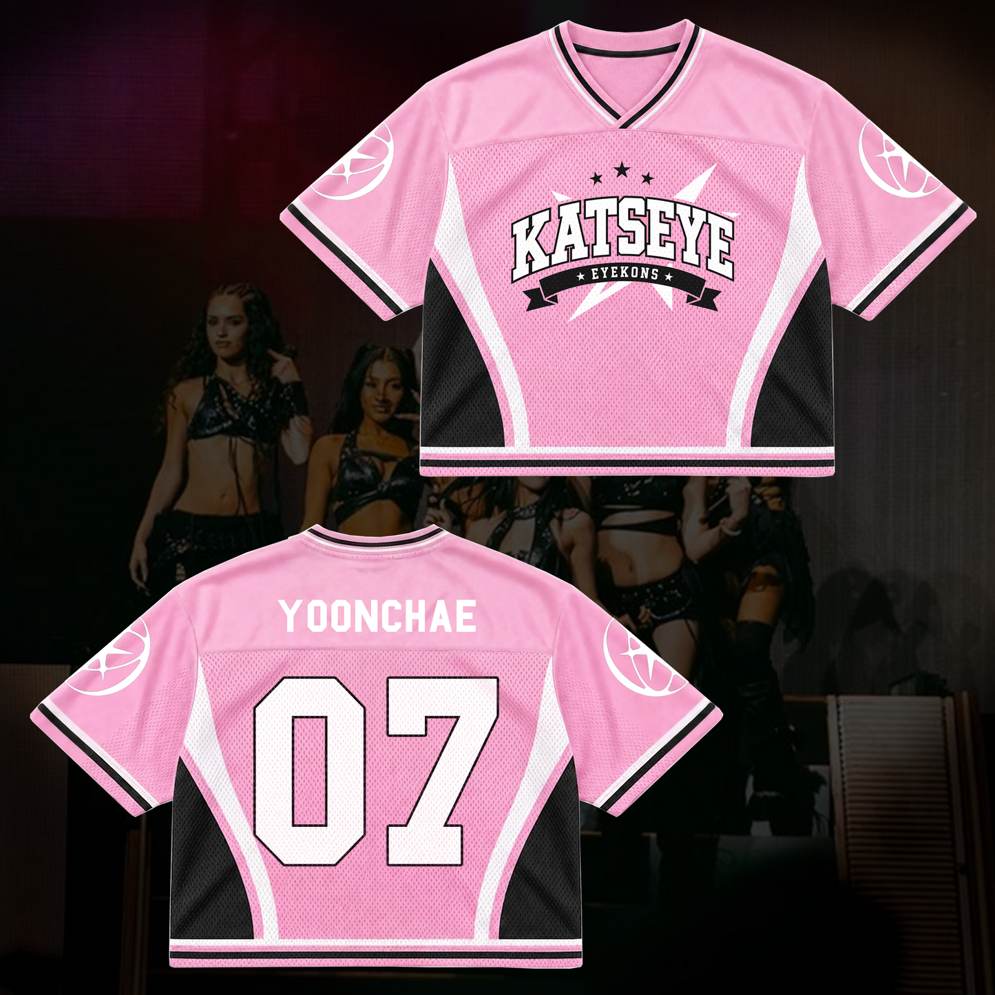 Celestial Katseye Wildworld Tour Mixed Mesh Jersey Top Gift For Fans